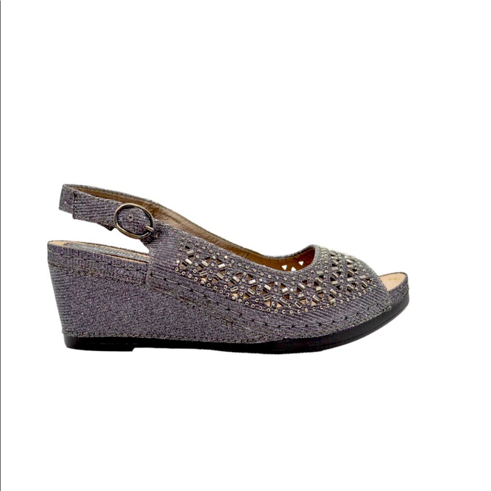 Cloud 90 Anita Pewter Low Wedge Sandal Size 39